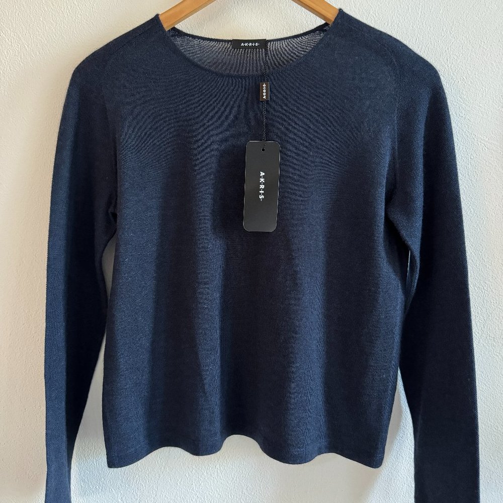 NEW AKRIS 100% Cashmere Fine Gauge Knit Pullover Sweater - * Women's size 4 ($99
